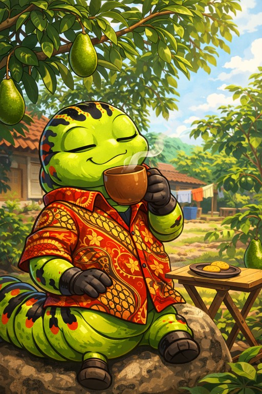 Saat Ulat Merenungi 1–2 Lembar Daun yang Ia Makan